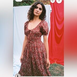 NWT Christy Dawn Brynne Dress in Rouge Rosette 100% Cotton - M